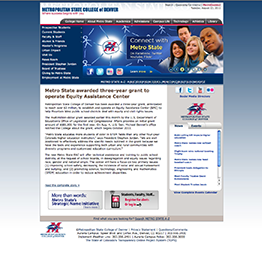 Metropolitan State College of Denver main homepage and website